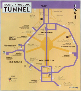 Utilidor Map, Magic Kingdom, Walt Disney World