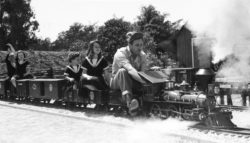 Walt Disney Riding His Backyard Train 1950